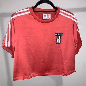 Adidas Satin Crop Top w/ 3 stripes CA